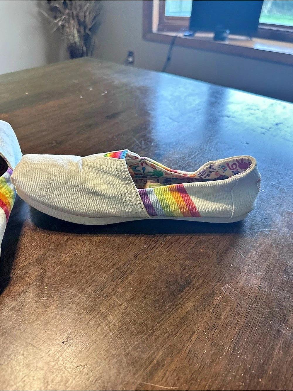 TOMS Pride Rainbow Love Unity Alpargata Slip On Shoes Size 9 - Picture 8 of 11